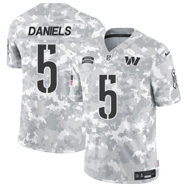 Washington Commanders #5 Jayden Daniels Arctic Camo 2024 F.U.S.E. Salute To Service Limited Stitched Jersey - Zenithce