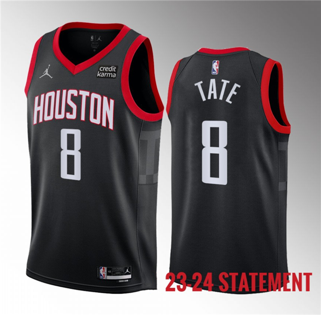 Houston Rockets #8 Jae'Sean Tate Black 2023 Statement Edition Stitched Jersey - Zenithce