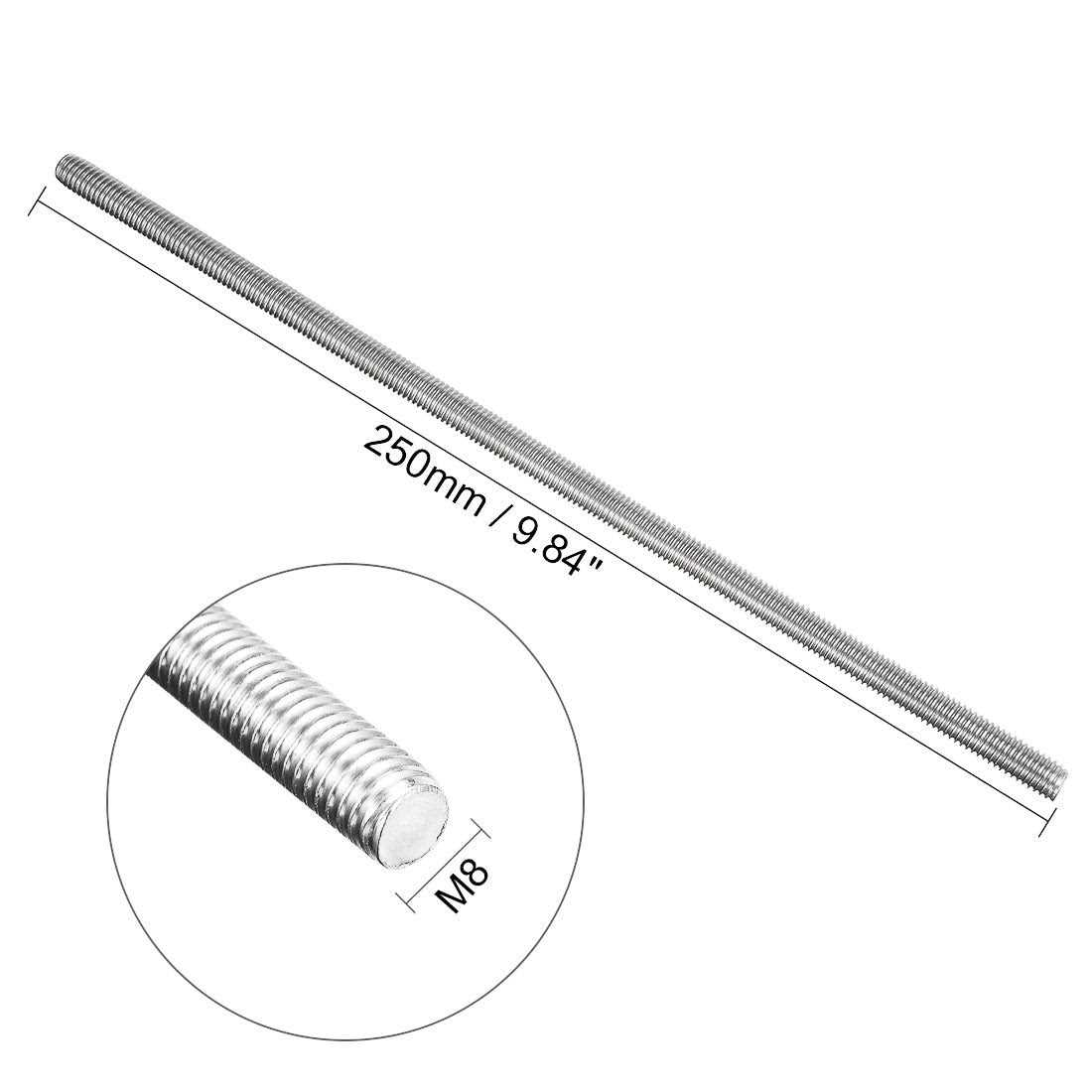Harfington Stainless Steel Fully Threaded Rod Right Hand Threads - Zenithce