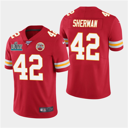 Chiefs #42 Anthony Sherman Red Super Bowl LIV Vapor Untouchable Limited Stitched Jersey - Zenithce