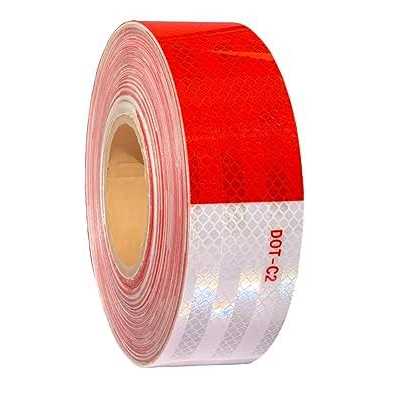 Waenlir 2 inch Reflective Safety Tape Dot-C2 Waterproof Red and White Adhesive Conspicuity Tape for Trailer - Zenithce
