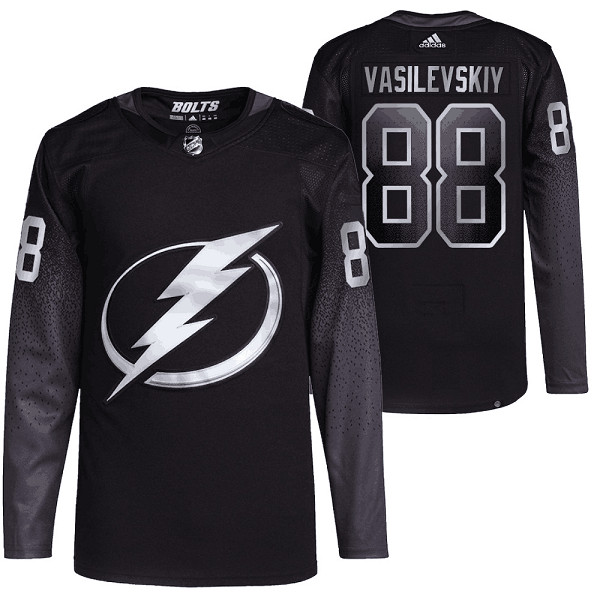 Tampa Bay Lightning #88 Andrei Vasilevskiy Black Stitched Jersey - Zenithce