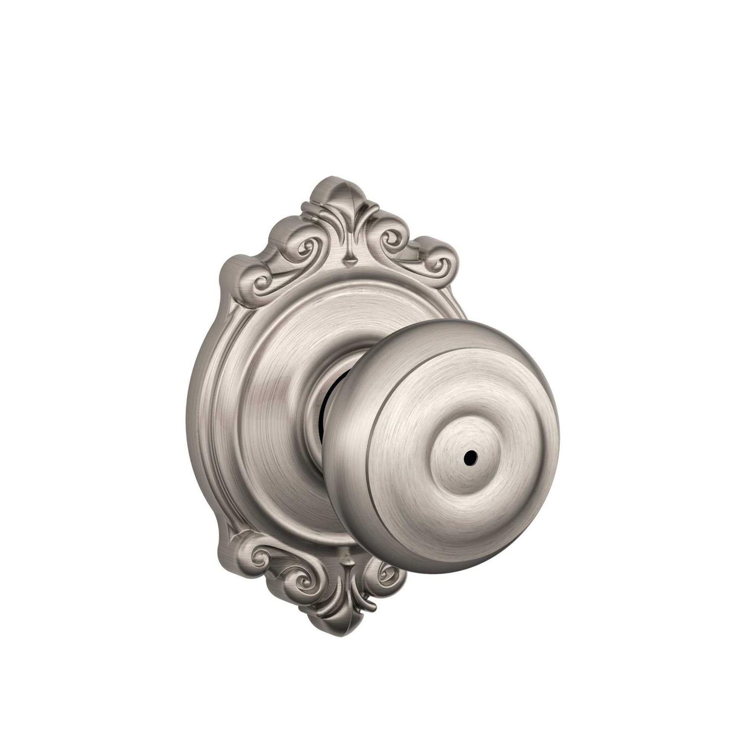 Schlage Georgian Privacy Door Knob Set with Decorative Brookshire Trim F40GEO - Zenithce