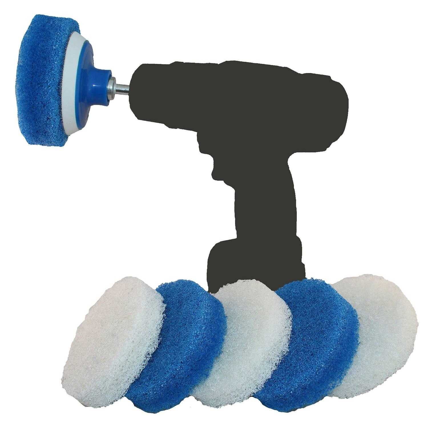 RotoScrub 2 Drill Brush Kit Extended Reach Wheel Brush with Heavy Duty Bristles + Super Extended Long Wheel Brush with Soft Bristles - Zenithce