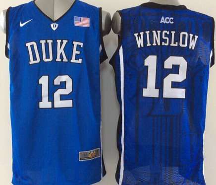 Duke Blue Devils #12 Justise Winslow Blue Jersey - Zenithce