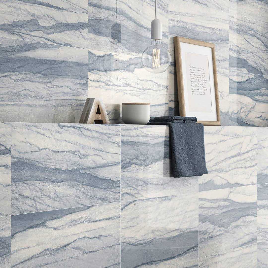 Ivy Hill Tile Macauba Indigo 11.81 in. x 23.62 in. Polished Porcelain Marble Look Floor and Wall Tile - Zenithce