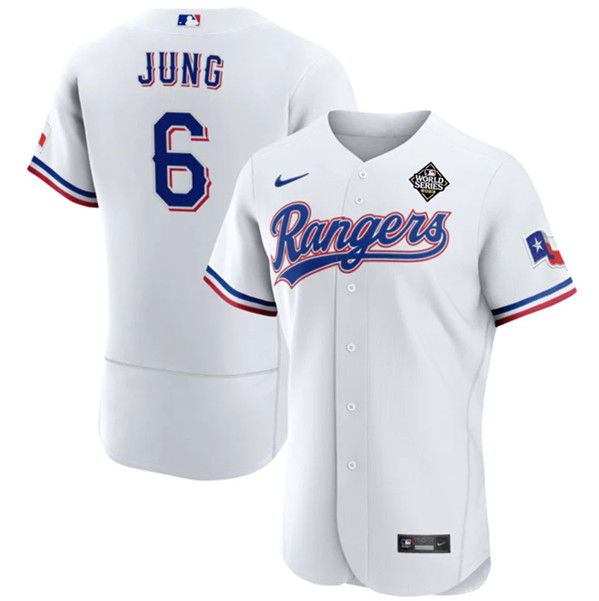 Texas Rangers #6 Josh Jung White 2023 World Series Flex Base Stitched Jersey - Zenithce