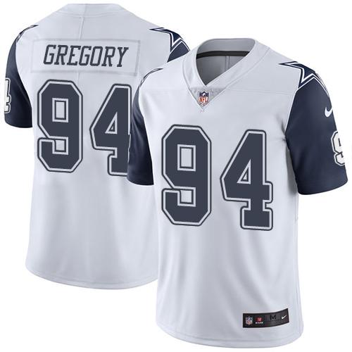 Cowboys #94 Randy Gregory White Stitched Limited Rush Nike Jersey - Zenithce