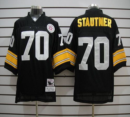 Mitchell And Ness Steelers #70 Ernie Stautner Black Stitched Jersey - Zenithce