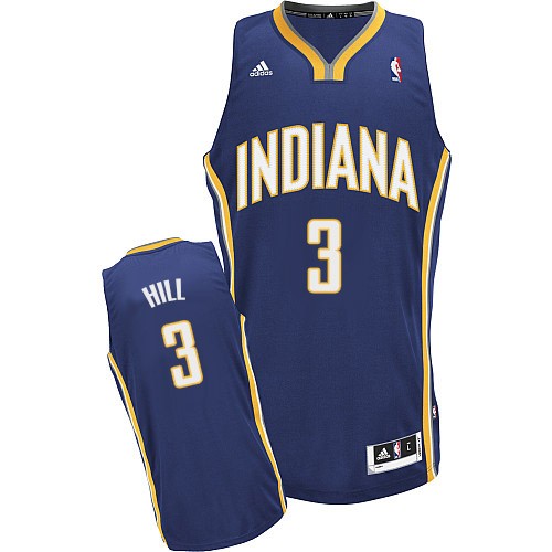 Indiana Pacers #3 George Hill Navy Blue Swingman Jersey - Zenithce