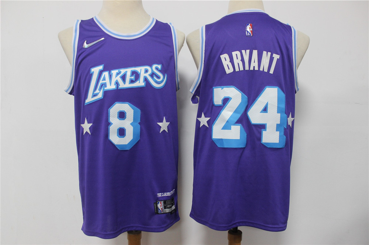 Los Angeles Lakers #8 #24 Kobe Bryant Purple Diamond 2022 City Edition Swingman Stitched Jersey - Zenithce