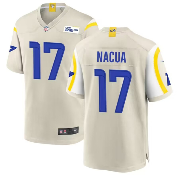 Los Angeles Rams #17 Puka Nacua Bone Stitched Game Jersey - Zenithce