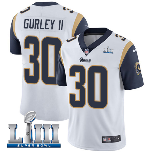 Los Angeles Rams #30 Todd Gurley II White Super Bowl LIII Bound Vapor Untouchable Limited Stitched Jersey - Zenithce