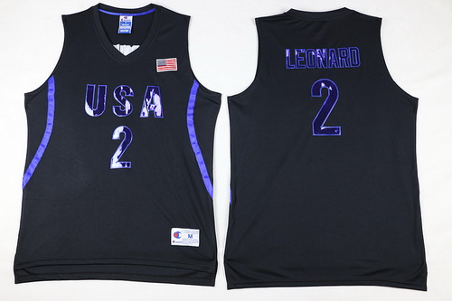 2016 Olympics Team USA #2 Kawhi Leonard All Black Soul Swingman Jersey - Zenithce