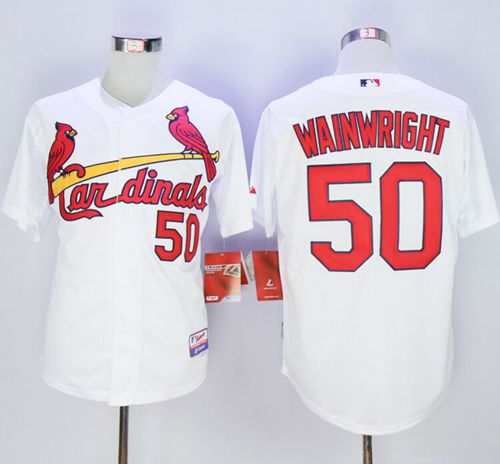 Cardinals #50 Adam Wainwright White Stitched Jersey - Zenithce
