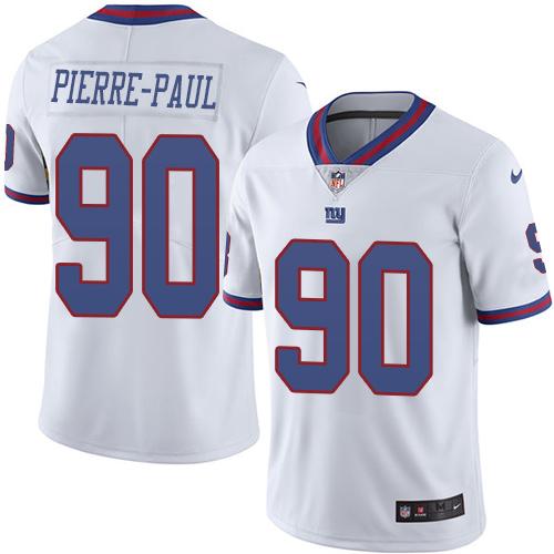 Giants #90 Jason Pierre-Paul White Stitched Limited Rush Nike Jersey - Zenithce