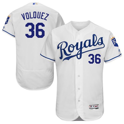 Royals #36 Edinson Volquez White Flexbase Authentic Collection Stitched Jersey - Zenithce