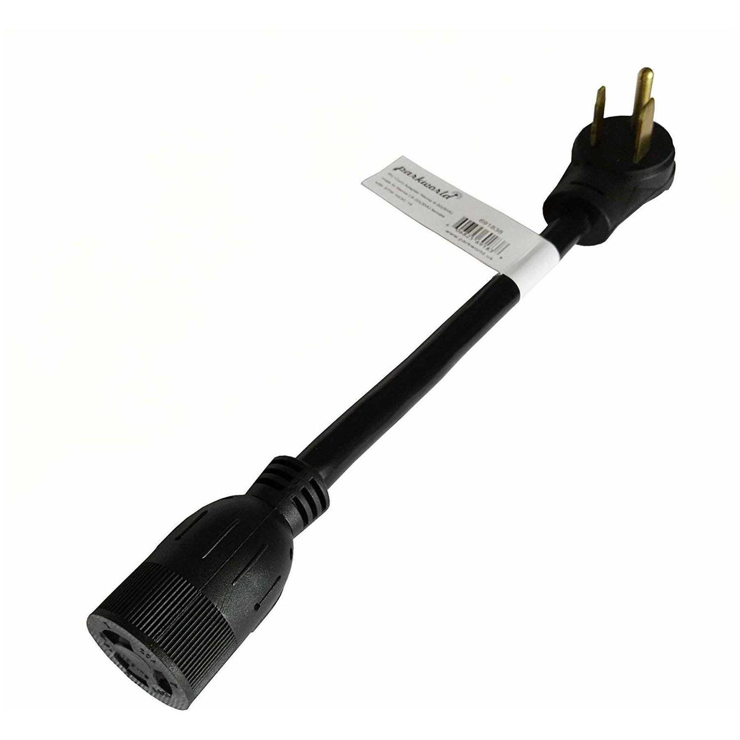 Parkworld 691753 Household Regular 15A Plug 5-15p to L5-30r Generator 3-Prong 30 AMP Locking Female - Zenithce