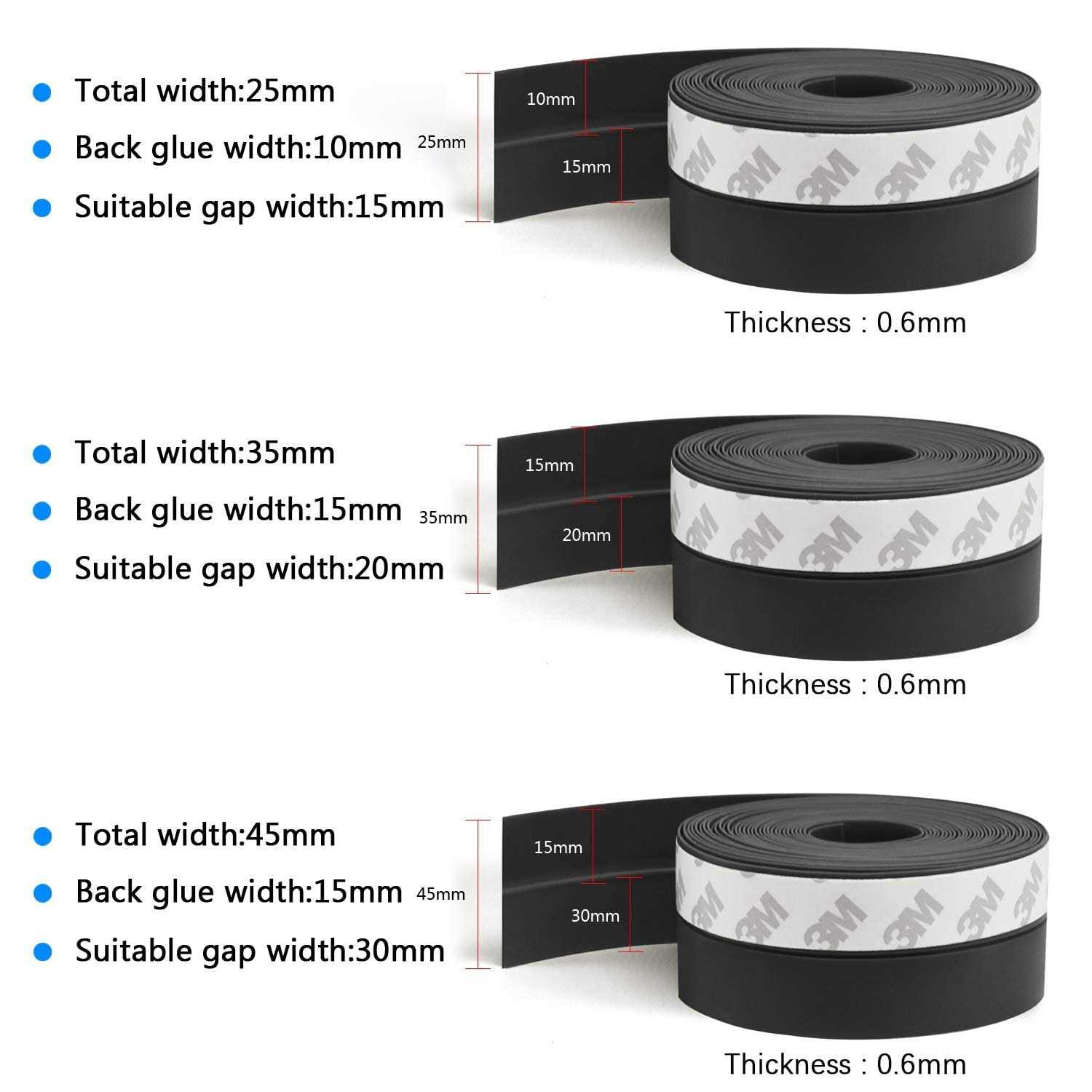Tarose Weather Stripping Silicone Door Seal Strip Door - Zenithce