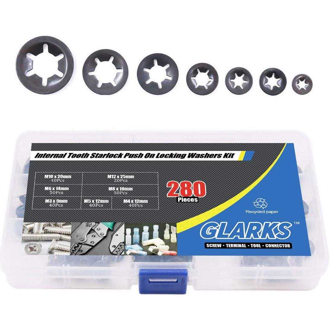 Glarks 20Pcs 304 Stainless Steel Adjustable Range Worm Gear Hose Clamps Assortment Kit - Zenithce