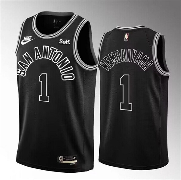 San Antonio Spurs #1 Victor Wembanyama Black 2022-23 Classic Edition Stitched Jersey - Zenithce