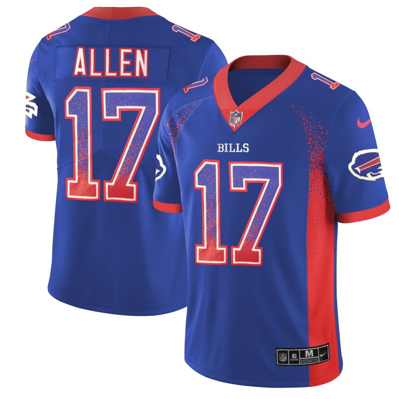 Bills #17 Josh Allen Blue 2018 Drift Fashion Color Rush Limited Stitched Jersey - Zenithce