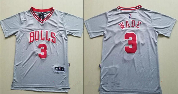Chicago Bulls #3 Dwyane Wade Gray Short-Sleeved Stitched Adidas Revolution 30 Swingman Jersey - Zenithce