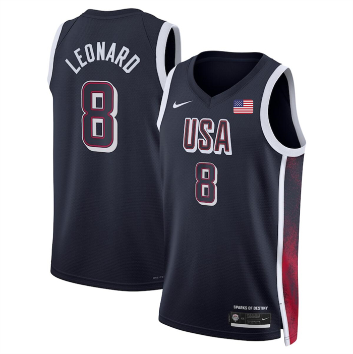 USA #8 Kawhi Leonard Navy 2024 Swingman Stitched Jersey - Zenithce