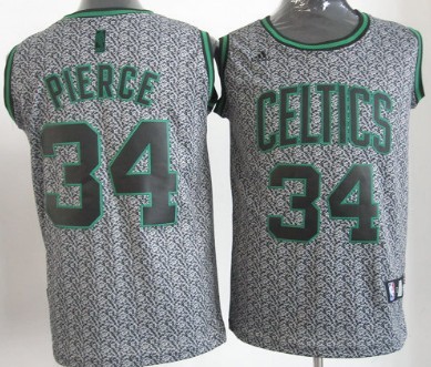 Boston Celtics #34 Paul Pierce Gray Static Fashion Jersey - Zenithce