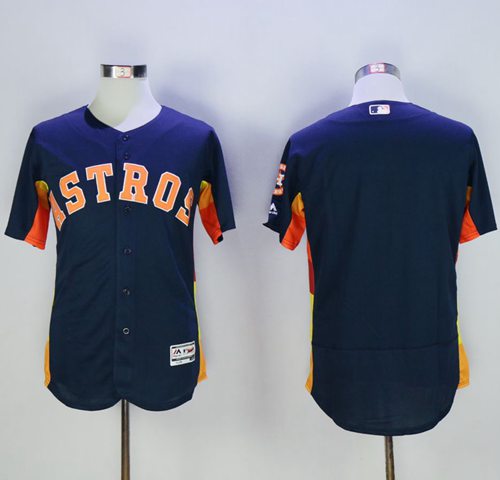 Astros Blank Navy Blue Flexbase Authentic Collection Stitched Jersey - Zenithce