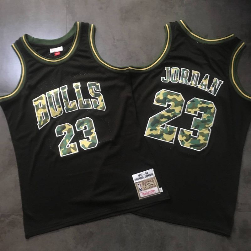 Bulls #23 Michael Jordan Black Camo 1997-98 Hardwood Classics Jersey - Zenithce