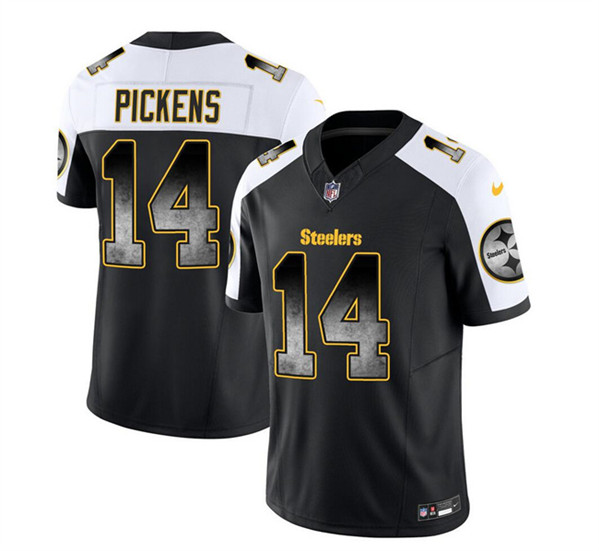 Pittsburgh Steelers #14 George Pickens Black White 2023 F.U.S.E. Smoke Vapor Untouchable Limited Stitched Jersey - Zenithce