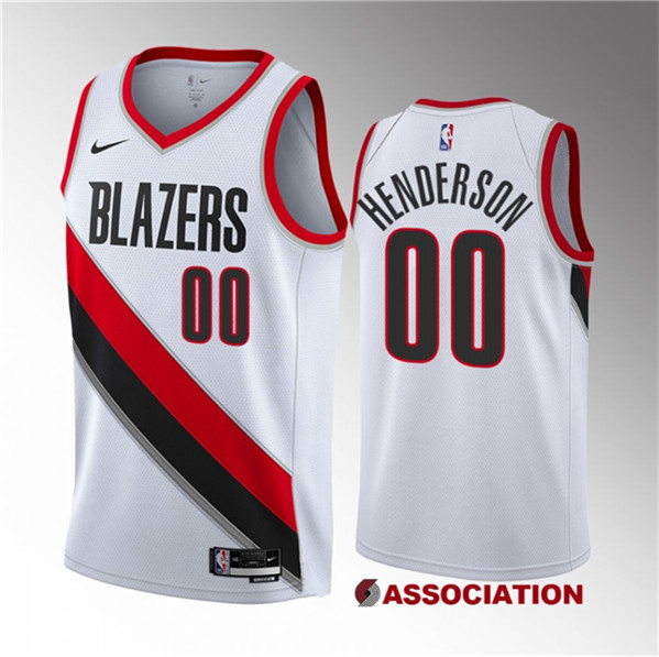 Portland Trail Blazers #00 Scoot Henderson White 2023 Draft Association Edition Stitched Jersey - Zenithce