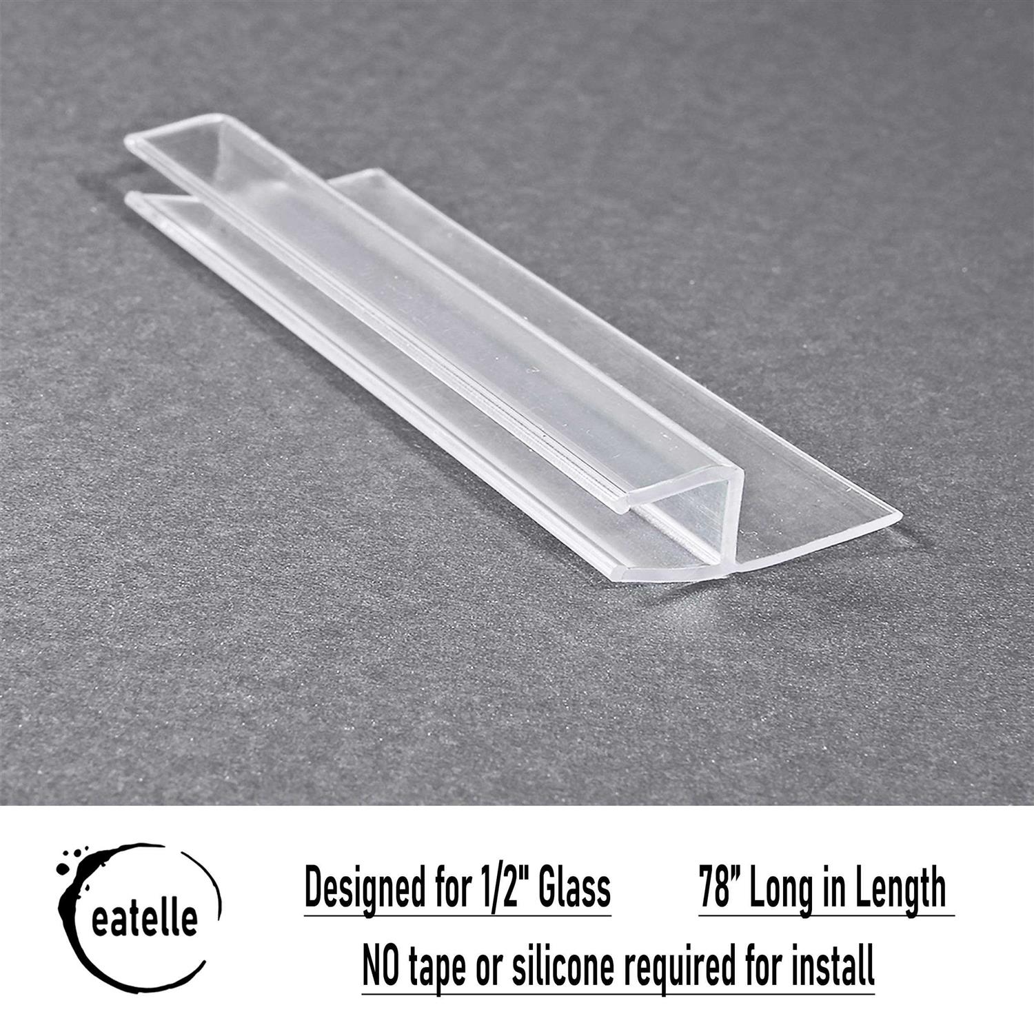 Eatelle Frameless Shower Door Bottom Seal with Drip Rail - Zenithce
