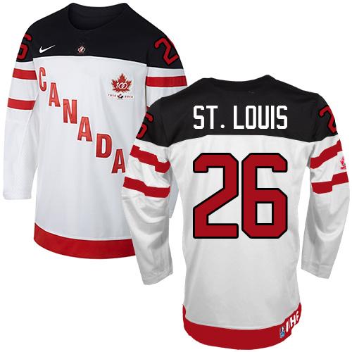 Olympic CA. #26 Martin St.Louis White 100th Anniversary Stitched Jersey - Zenithce