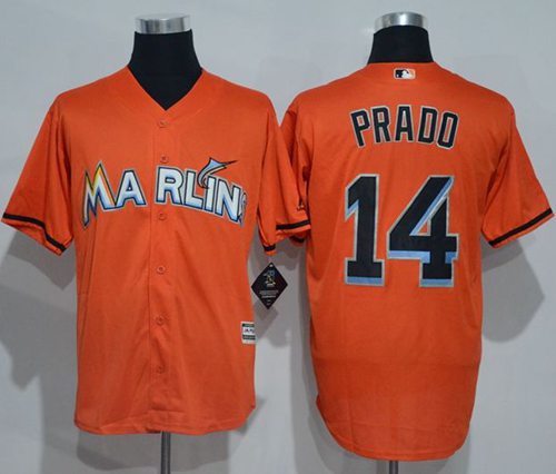 Marlins #14 Martin Prado Orange New Cool Base Stitched Jersey - Zenithce