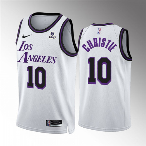 Los Angeles Lakers #10 Max Christie White City Edition Stitched Jersey - Zenithce