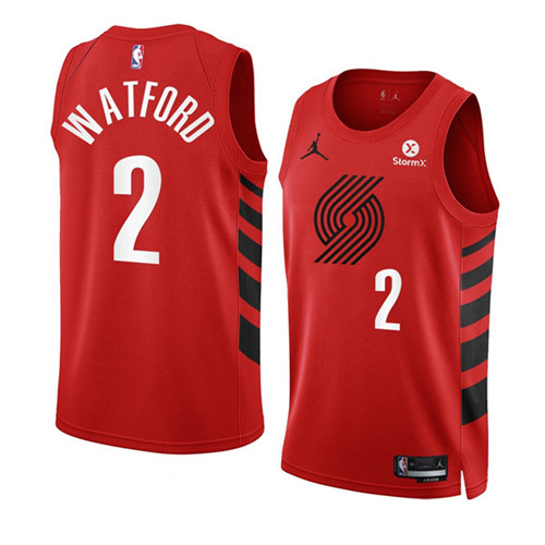 Portland Trail Blazers #2 Trendon Watford 2022-23 Red Statement Edition Swingman Stitched Jersey - Zenithce