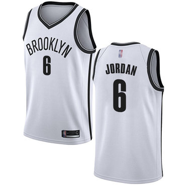 Nets #6 DeAndre Jordan White Swingman Association Edition Jersey - Zenithce