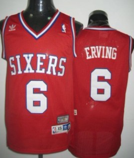 Philadelphia 76ers #6 Julius Erving Red Swingman Throwback Jersey - Zenithce