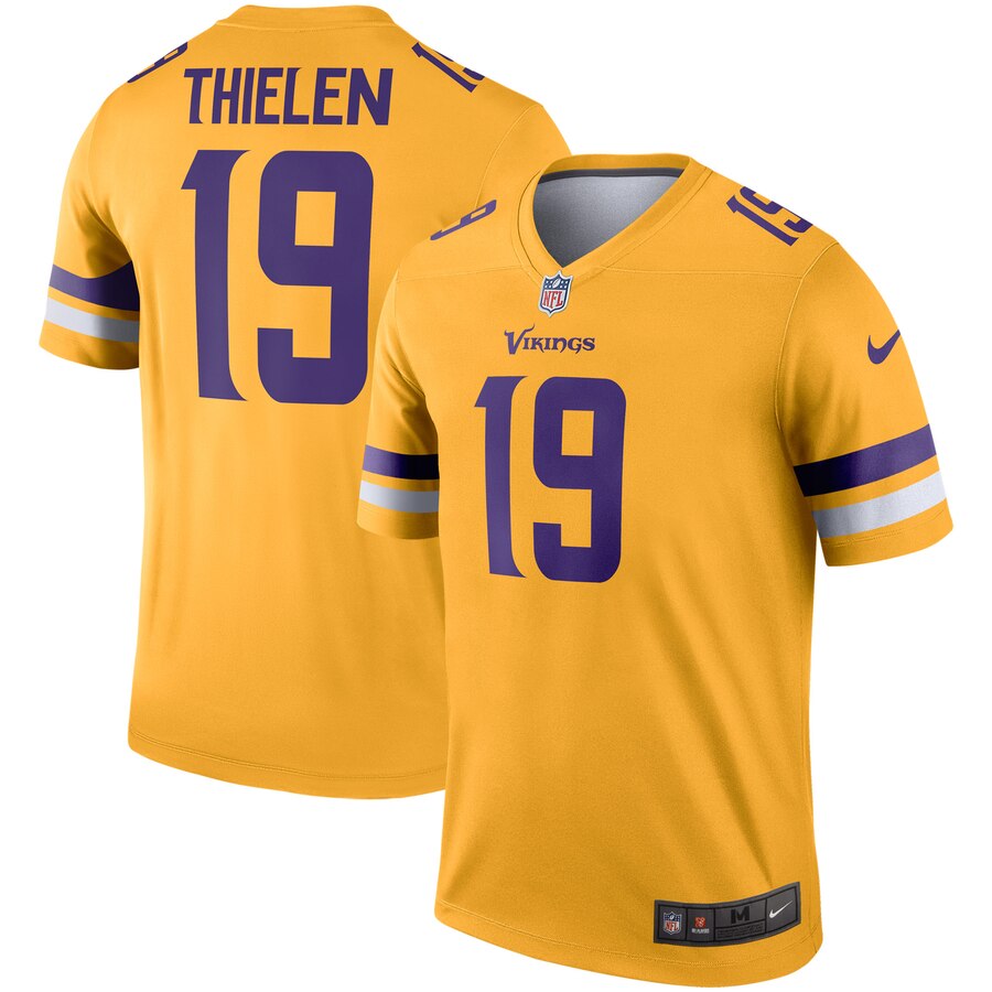 Minnesota Vikings #19 Adam Thielen Gold Inverted Legend Jersey - Zenithce
