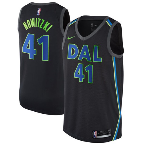 Dallas Mavericks #41 Dirk Nowitzki Black Swingman City Edition Jersey - Zenithce