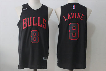 Chicago Bulls #8 Zach LaVine All Black 2017-2018 Swingman Stitched Jersey - Zenithce