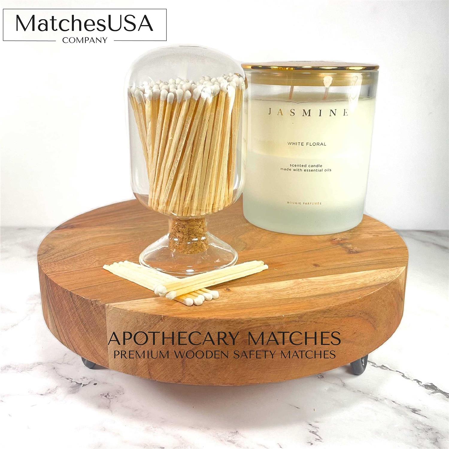 Decorative Glass Matches Cloche Includes Matches!!! & 3 Free Striker Strips!!! - Zenithce