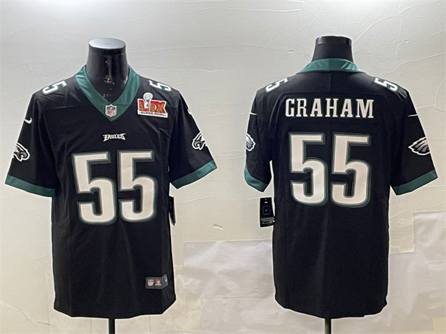 Philadelphia Eagles #55 Brandon Graham Black 2025 Super Bowl LIX Patch Vapor Untouchable Limited Stitched Jersey - Zenithce