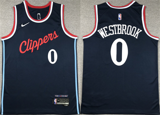Los Angeles Clippers #0 Russell Westbrook Navy Stitched Jersey - Zenithce