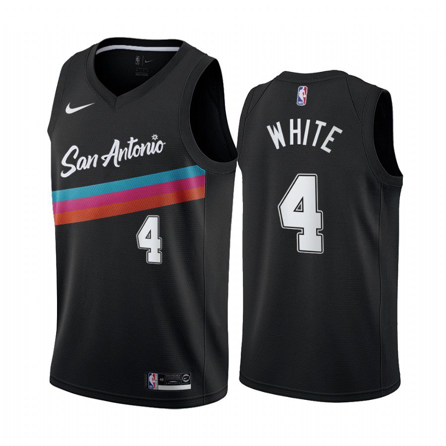 San Antonio Spurs #4 derrick white black city edition fiesta colors 2020 jersey - Zenithce
