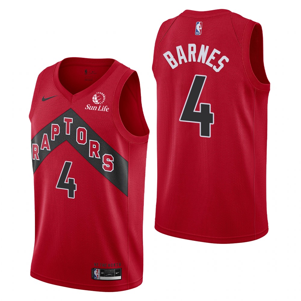 Toronto Raptors #4 Scottie Barnes Icon Edition Red Jersey - Zenithce