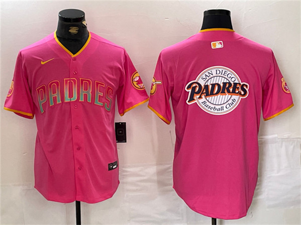 San Diego Padres Team Big Logo Pink Cool Base Stitched Jersey - Zenithce