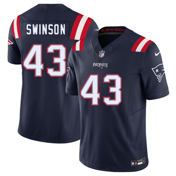 New England Patriots #43 Bradyn Swinson Navy 2025 F.U.S.E. Vapor Limited Football Stitched Jersey - Zenithce